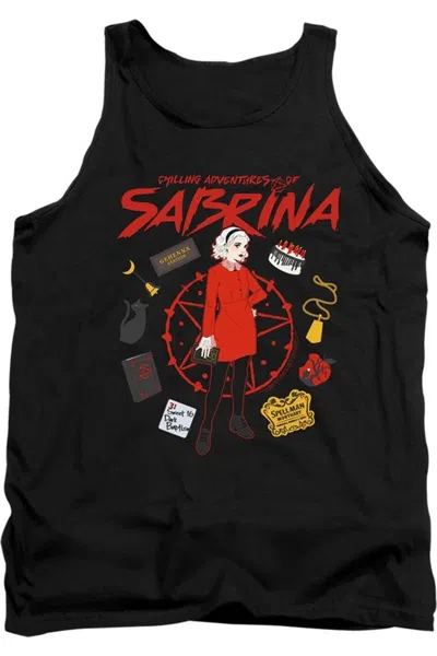 Gildan Chilling Adventures Of Sabrina Circle Adult Tank Top In Black