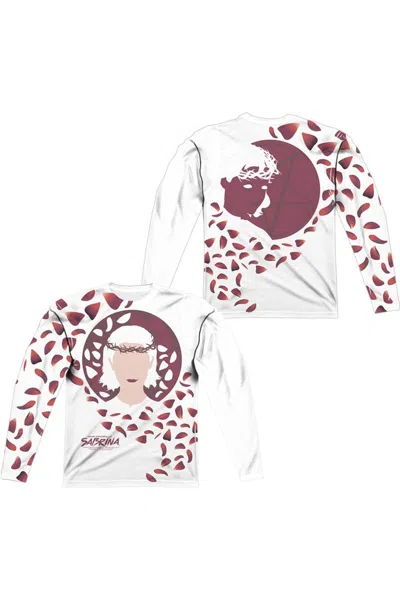 Gildan Chilling Adventures Of Sabrina Crown Of Thorns (front/back Print) Long Sleeve Adult Poly Crew Tee / In White