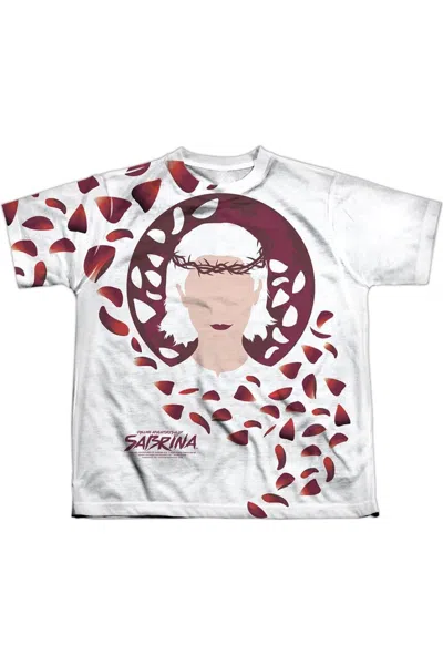 Gildan Kids' Chilling Adventures Of Sabrina Crown Of Thorns Short Sleeve Youth Poly Crew Tee / T-shirt In White