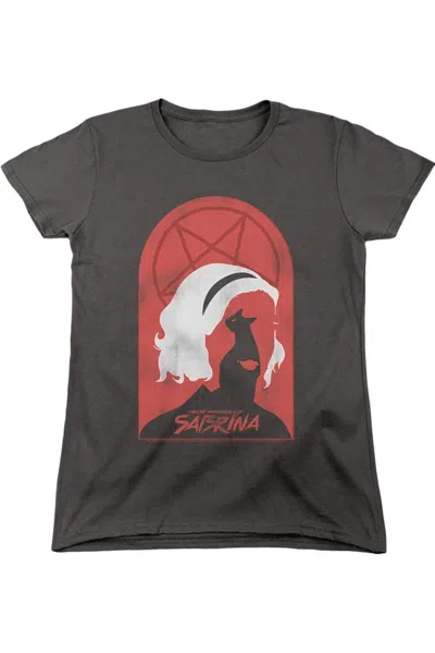 Gildan Chilling Adventures Of Sabrina Sabrina And Salem Short Sleeve Women´s Tee / T-shirt In Pink