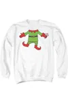 Gildan Christmas Elf Body Unisex Adult Crewneck Sweatshirt Sweater In White