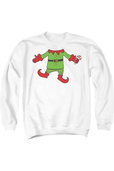 Gildan Christmas Elf Body Unisex Adult Crewneck Sweatshirt Sweater In White