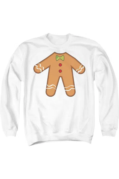 Gildan Christmas Gingerbread Man Unisex Adult Crewneck Sweatshirt Sweater In White