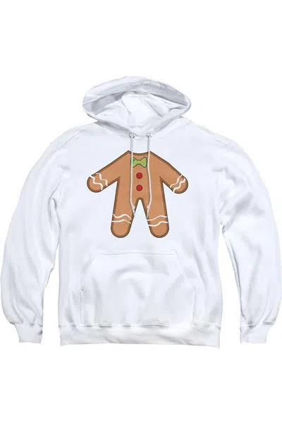 Gildan Christmas Gingerbread Man Unisex Adult Pullover Hoodie In White