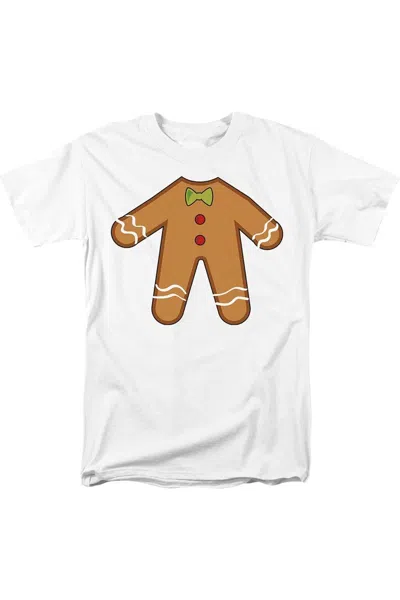 Gildan Christmas Gingerbread Man Unisex Adult T-shirt In White