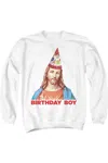 Gildan Christmas Jesus Birthday Boy Unisex Adult Crewneck Sweatshirt Sweater In White