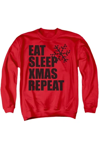 Gildan Christmas Repeat Unisex Adult Crewneck Sweatshirt Sweater In Red