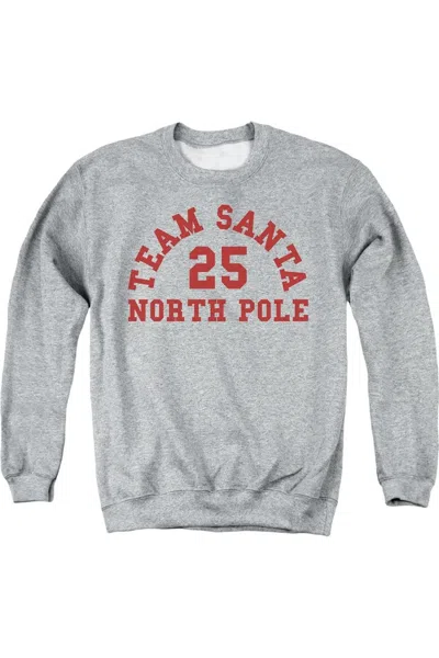 Gildan Christmas Team Santa Unisex Adult Crewneck Sweatshirt Sweater In Gray