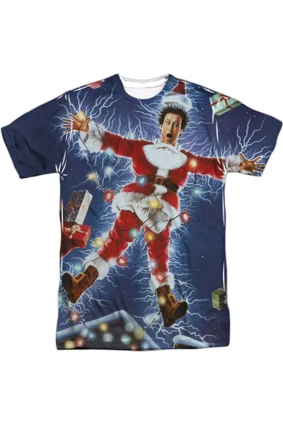 Gildan Christmas Vacation Electrified Short Sleeve Adult Poly Crew Tee / T-shirt In White