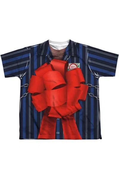 Gildan Kids' Christmas Vacation Frank Shirley Short Sleeve Youth Poly Crew Tee / T-shirt In Red