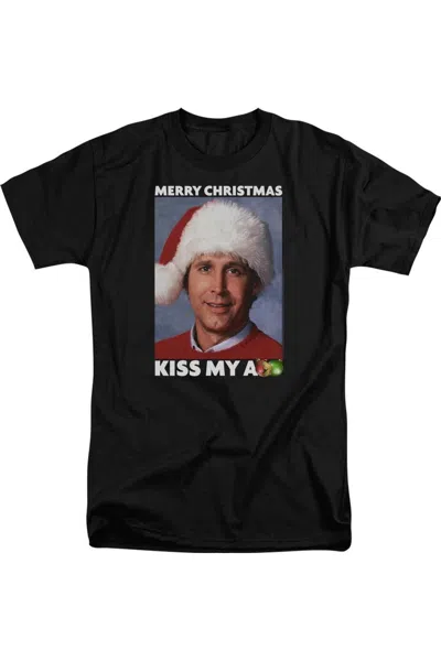 Gildan Christmas Vacation Merry Kiss Short Sleeve Adult Tall Tee / T-shirt In Black
