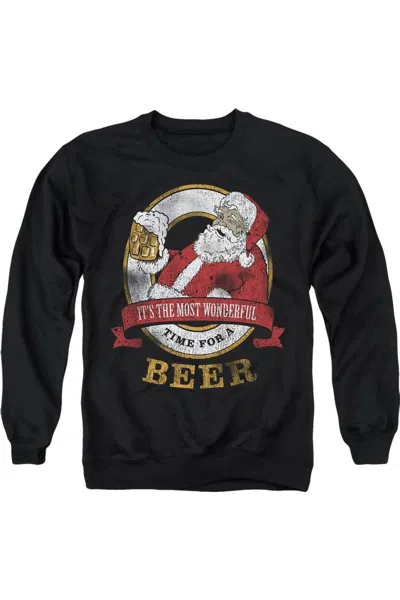 Gildan Christmas Wonderful Time Beer Unisex Adult Crewneck Sweatshirt Sweater In Black