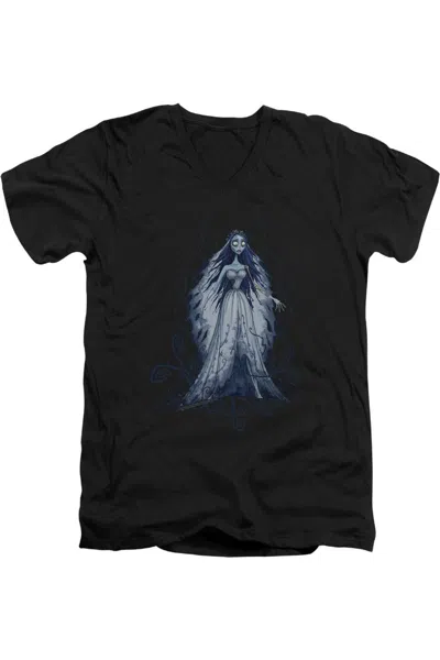 Gildan Corpse Bride Vines Short Sleeve Adult V Neck Premium Cotton Tee / T-shirt In Black