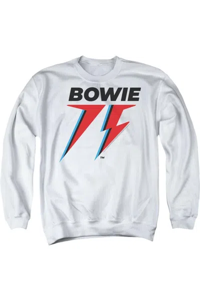 Gildan David Bowie Bowie 75 Logo Adult Crewneck Sweatshirt In White