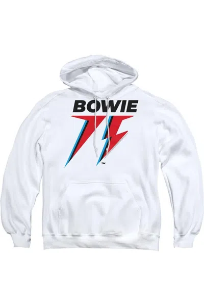Gildan David Bowie Bowie 75 Logo Adult Pull Over Hoodie In White