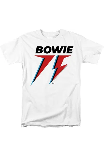 Gildan David Bowie Bowie 75 Logo Short Sleeve Adult Tee / T-shirt In White