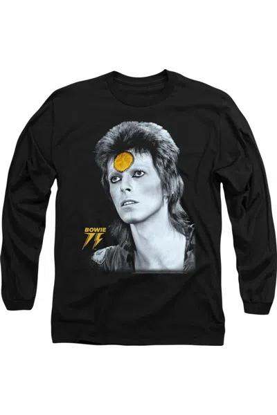 Gildan David Bowie Golden Bowie Long Sleeve Adult Tee / T-shirt In Black
