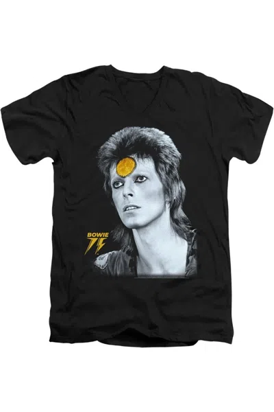 Gildan David Bowie Golden Bowie Short Sleeve Adult V Neck Premium Cotton Tee / T-shirt In Black