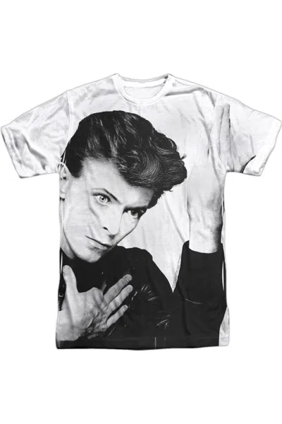 Gildan David Bowie Hero Short Sleeve Adult Poly Crew T-shirt In White