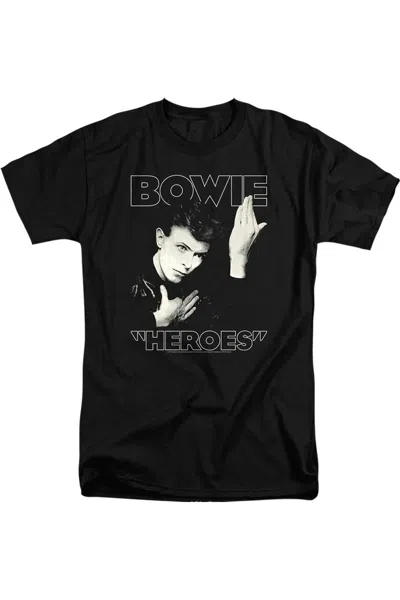 Gildan David Bowie Heroes Cover Short Sleeve Adult Tall Tee / T-shirt In Black