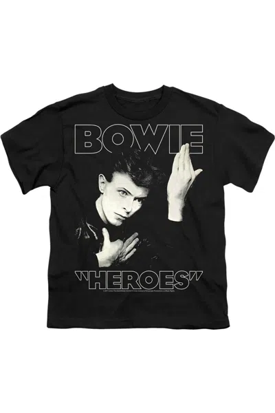 Gildan Kids' David Bowie Heroes Cover Short Sleeve Youth Tee / T-shirt In Black