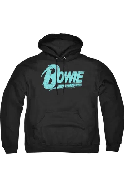 Gildan David Bowie Logo Adult Pull Over Hoodie In Black