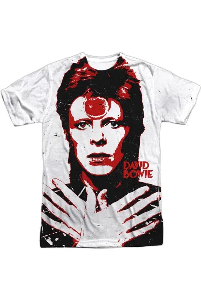Gildan David Bowie Piercing Gaze Short Sleeve Adult Poly Crew T-shirt In White