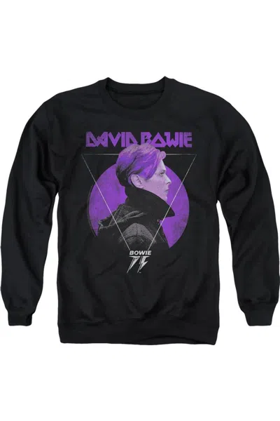 Gildan David Bowie Side Profile 75 Logo Adult Crewneck Sweatshirt In Black
