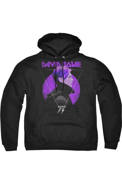 Gildan David Bowie Side Profile 75 Logo Adult Pull Over Hoodie In Black