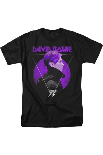 Gildan David Bowie Side Profile 75 Logo Short Sleeve Adult Tee / T-shirt In Black