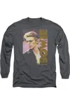 Gildan David Bowie Smokin Long Sleeve Adult Tee / T-shirt In Pink