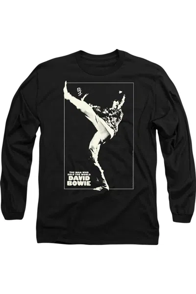 Gildan David Bowie The Man Cover Long Sleeve Adult Tee / T-shirt In Black