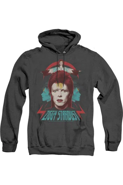 Gildan David Bowie Ziggy Heads Adult Heather Hoodie In Black