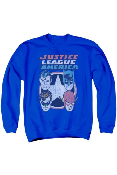 Gildan Dc Comics 4 Stars Adult Crewneck Sweatshirt In Blue