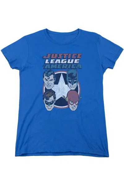 Gildan Dc Comics 4 Stars Short Sleeve Womens Tee / T-shirt In Blue