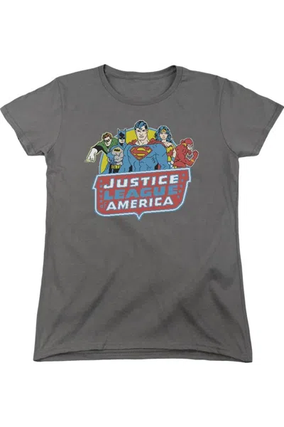 Gildan Dc Comics 8 Bit League Short Sleeve Womens Tee / T-shirt In Pink
