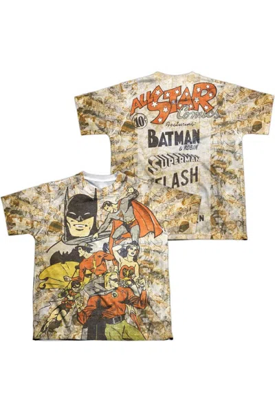 Gildan Kids' Dc Comics All Stars Short Sleeve Youth Poly Crew Tee / T-shirt In Brown