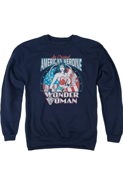 Gildan Dc Comics American Heroine Adult Crewneck Sweatshirt In Blue