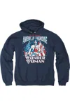 Gildan Dc Comics American Heroine Adult Pull Over Hoodie / Hooded Sweatshirt In Blue