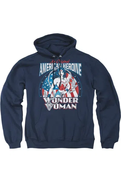 Gildan Dc Comics American Heroine Adult Pull Over Hoodie / Hooded Sweatshirt In Blue