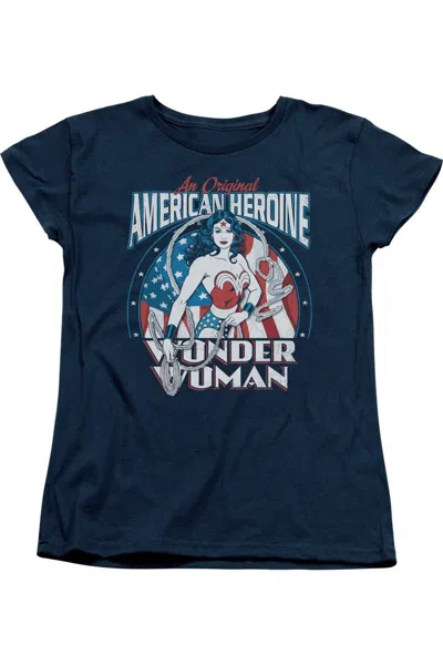 Gildan Dc Comics American Heroine Short Sleeve Womens Tee / T-shirt In Blue