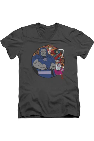 Gildan Dc Comics Apokolips Represent Short Sleeve Adult V Neck Tee / T-shirt In Pink