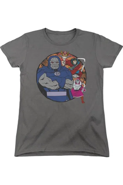Gildan Dc Comics Apokolips Represent Short Sleeve Womens Tee / T-shirt In Gray