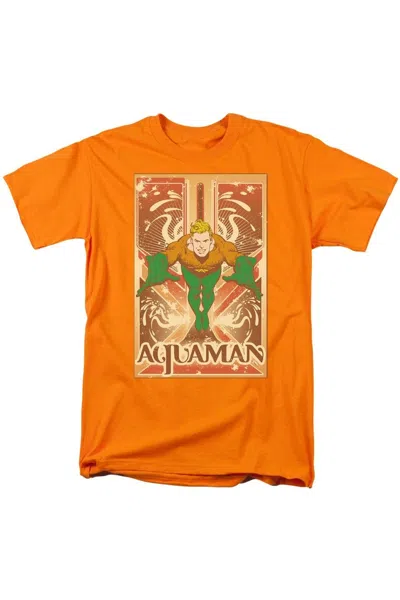 Gildan Dc Comics Aquaman Aquaman Short Sleeve Adult Tee / T-shirt In Orange