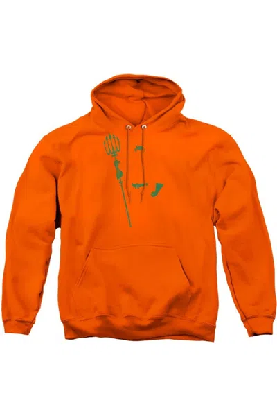 Gildan Dc Comics Aquaman Min Adult Pull Over Hoodie / Hooded Sweatshirt In Orange
