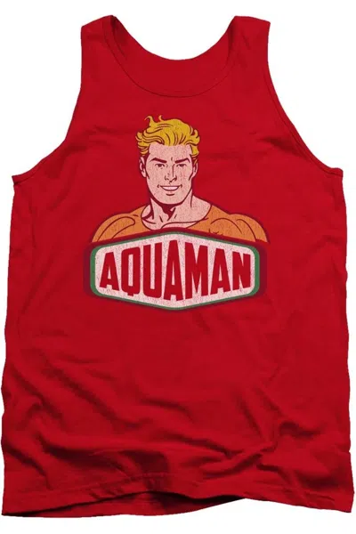 Gildan Dc Comics Aquaman Sign Adult Tank Top In Red