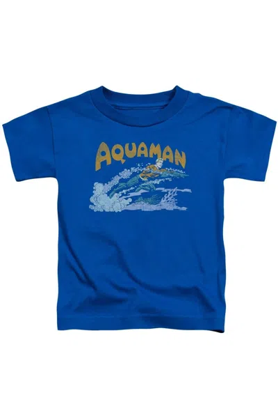 Gildan Kids' Dc Comics Aquaman Swim Short Sleeve Juvenile Tee / T-shirt In Blue