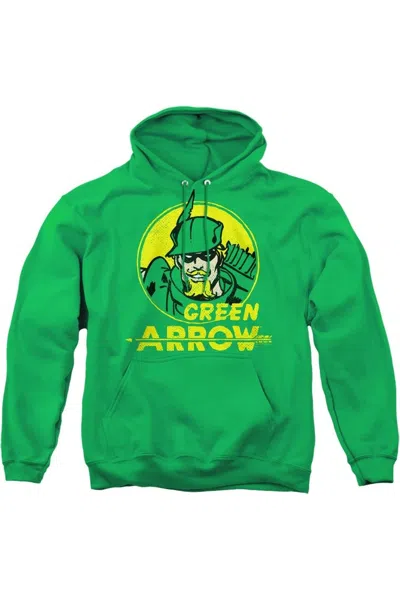 Gildan Dc Comics Archer Circle Adult Pull Over Hoodie / Hooded Sweatshirt In Green