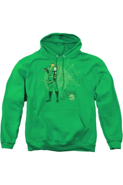 Gildan Dc Comics Arrow Target Adult Pull Over Hoodie / Hooded Sweatshirt In Green