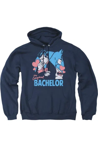 Gildan Dc Comics Bachelor Adult Pull Over Hoodie / Hooded Sweatshirt In Blue